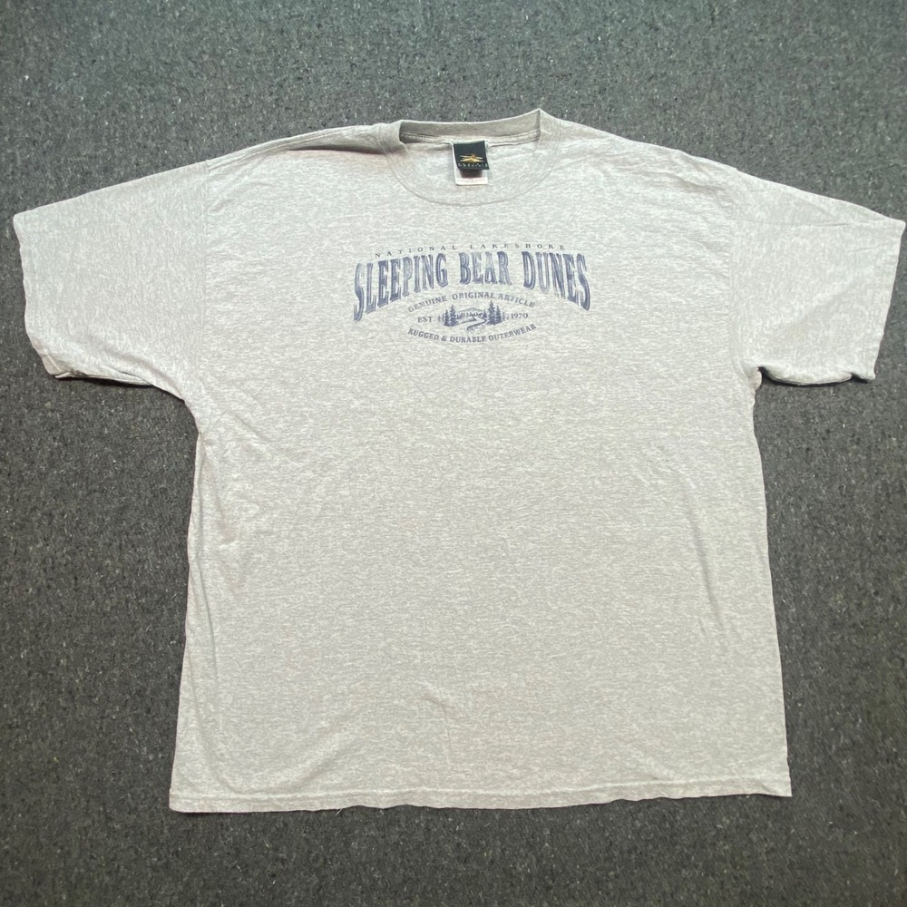Prairie Mountain Sleeping Bear Dunes Shirt XXL Mens Grey Souvenir Graphic Tee